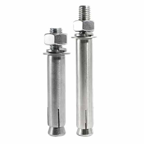 SUS 304 two clip metal expansion sleeve anchor bolt with flange nut